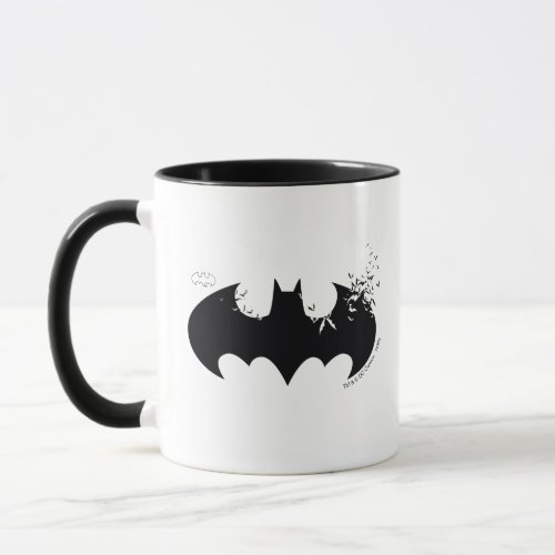 Classic Batman Logo Dissolving Into Bats Mug