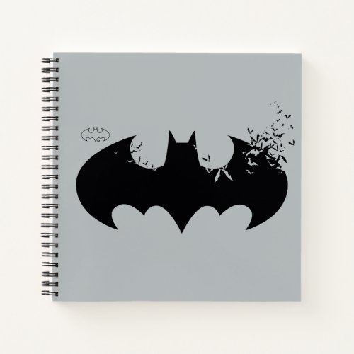 Classic Batman Logo Dissolving Into Bats Notebook