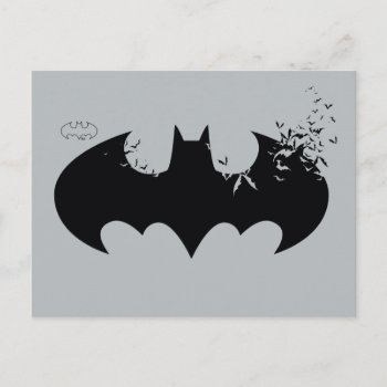 Classic Batman Logo Dissolving Into Bats Postcard by batman at Zazzle