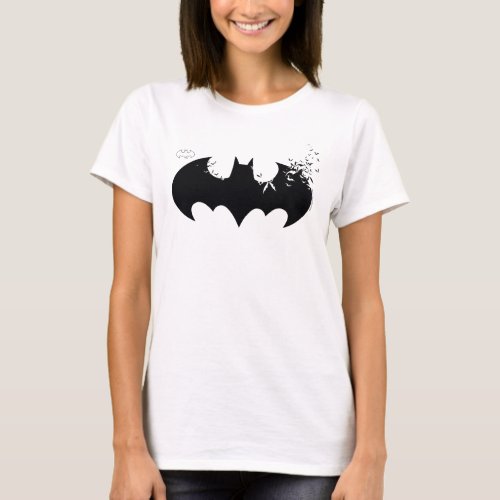 Classic Batman Logo Dissolving Into Bats T_Shirt
