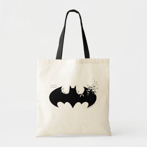 Classic Batman Logo Dissolving Into Bats Tote Bag