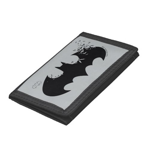 Classic Batman Logo Dissolving Into Bats Trifold Wallet