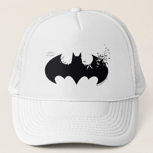 Classic Batman Logo Dissolving Into Bats Trucker Hat