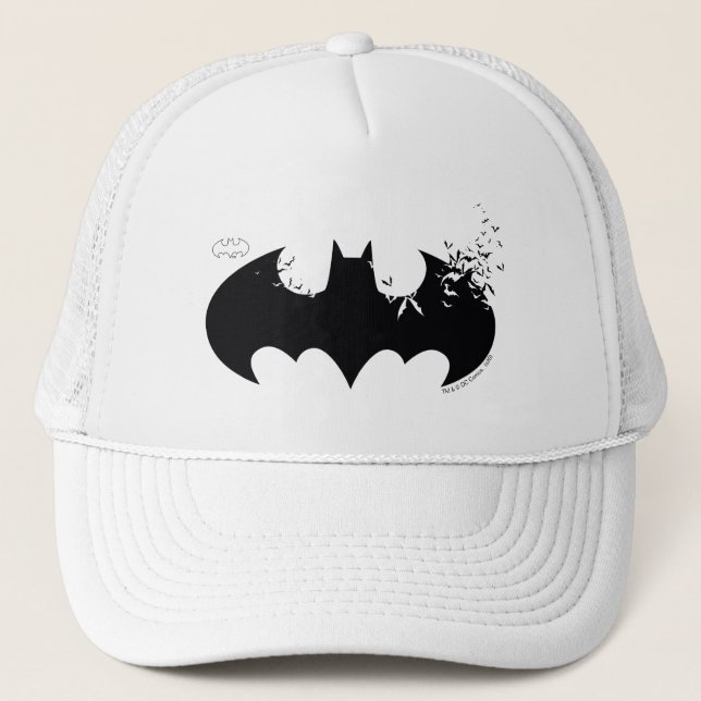 Classic Batman Logo Dissolving Into Bats Trucker Hat (Front)