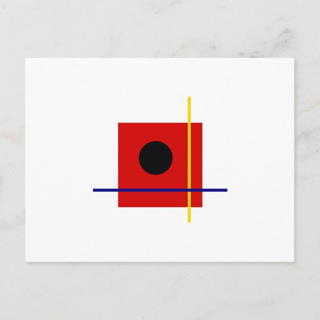 Classic Bauhaus Art Red Geometric Composition Postcard (Front)
