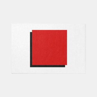 Classic Bauhaus Design Red Square Rug