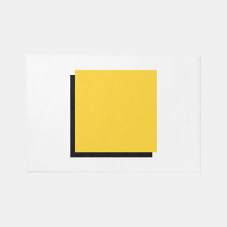 Classic Bauhaus Design Yellow Square Rug