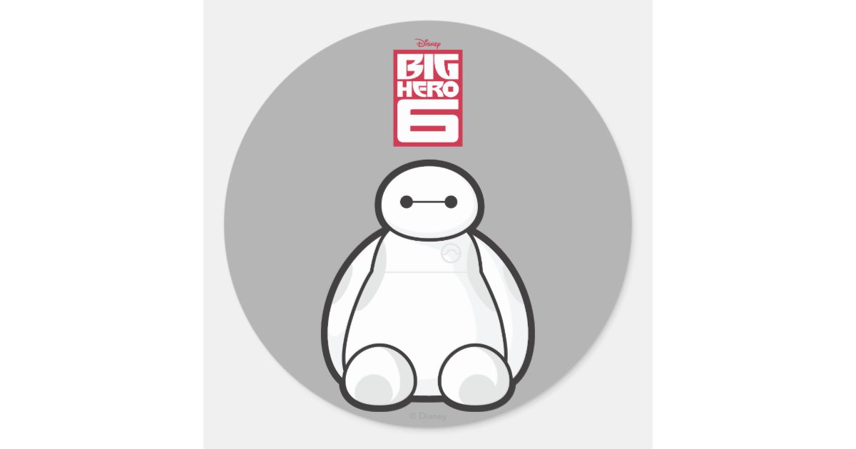 Classic Baymax Sitting Graphic Classic Round Sticker Zazzle Com