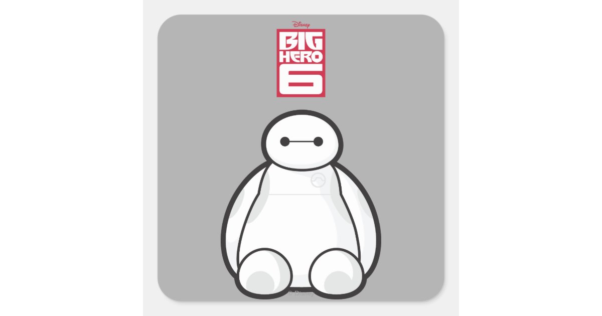 Classic Baymax Sitting Graphic Square Sticker Zazzle 3270