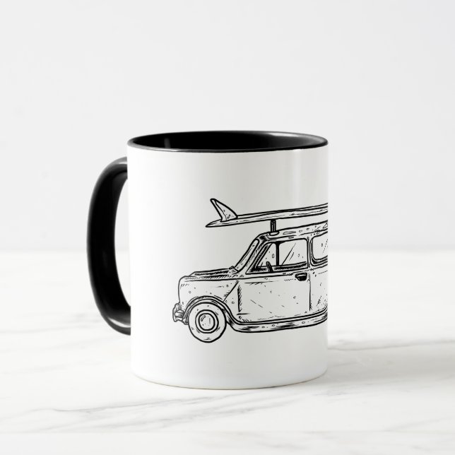 Classic Beach Style Mini Cooper Mug (Front Left)