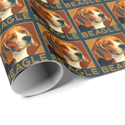 Classic Beagle Portrait Retro Style Wrapping Paper