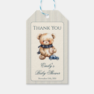 Classic Bear Baby Shower Favor Tag