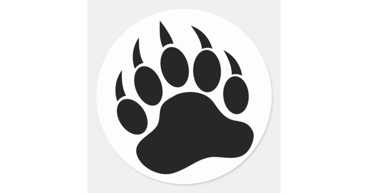 Classic Bear Paw/Claw in black and white -Sticker Classic ...
