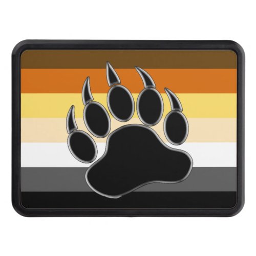 Classic Bear Pride Flag and Bear Paw Tow Hitch Cover