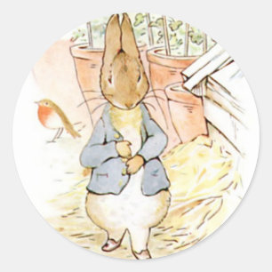 Classic Beatrix Potter Cute Bunny Classic Round Sticker