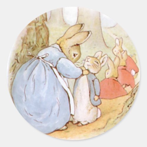 Classic Beatrix Potter Cute Bunny  Classic Round Sticker