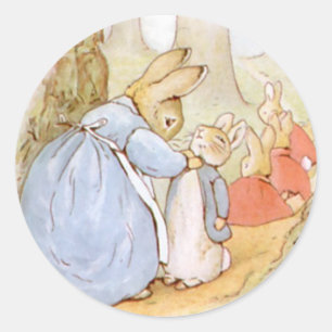 Classic Beatrix Potter Cute Bunny Classic Round Sticker