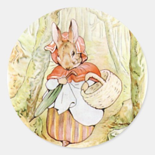 Classic Beatrix Potter Cute Bunny  Classic Round Sticker