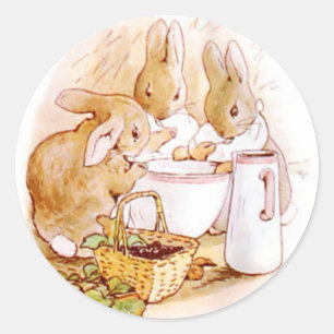 Classic Beatrix Potter Cute Bunny Classic Round Sticker