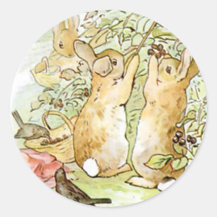 Classic Beatrix Potter Cute Bunny Classic Round Sticker