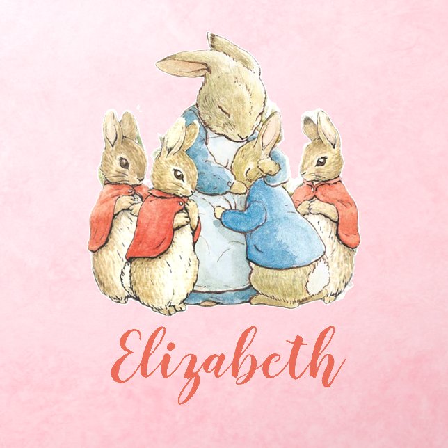 Classic Beatrix Potter Peter the Rabbit w.  Name Wall Decal (Insitu 3)