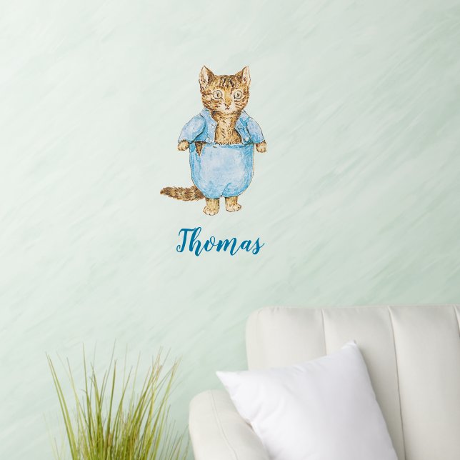 Classic Beatrix Potter Peter the Rabbit with Name Wall Decal (Living Room)