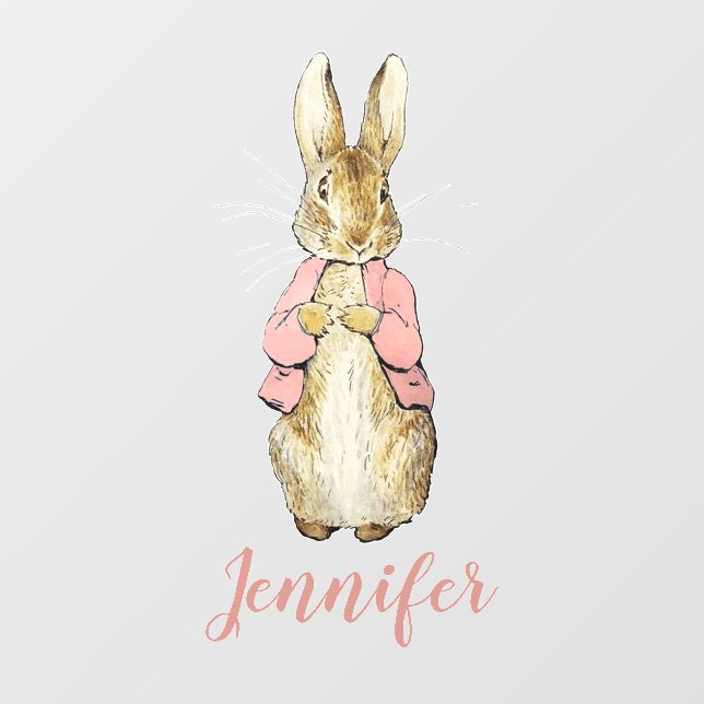 Classic Beatrix Potter Peter the Rabbit with Name Wall Decal (Front)