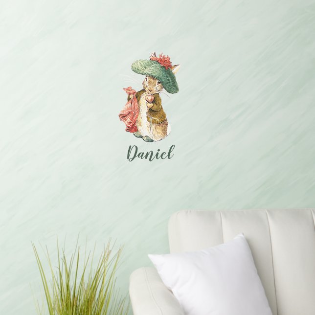 Classic Beatrix Potter Peter the Rabbit with Name Wall Decal (Living Room)