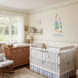 Classic Beatrix Potter Peter the Rabbit with Name Wall Decal