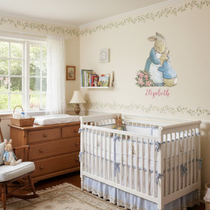Classic Beatrix Potter Peter the Rabbit with Name Wall Decal