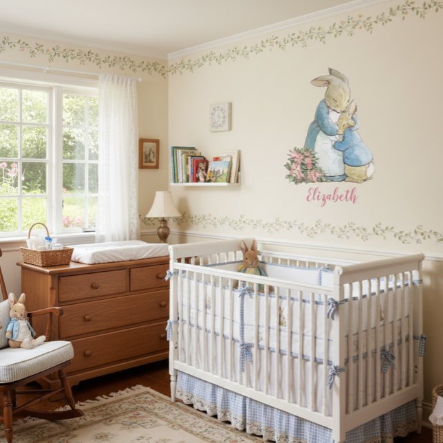 Classic Beatrix Potter Peter the Rabbit with Name Wall Decal (Creator Uploaded)