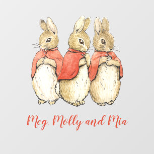 Classic Beatrix Potter Peter the Rabbit with Name Wall Decal