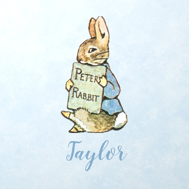 Classic Beatrix Potter Peter the Rabbit with Name Wall Decal (Insitu 1)