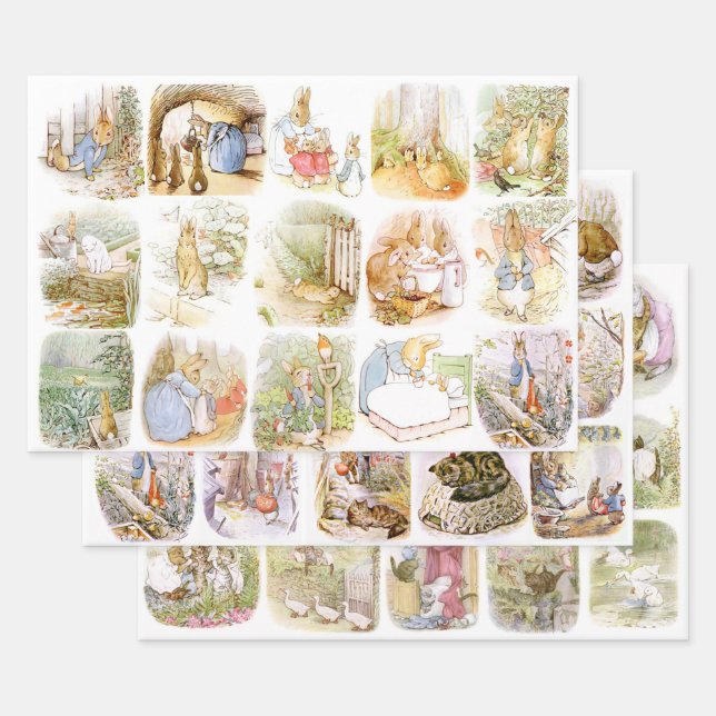 Classic Beatrix Potter  Wrapping Paper Sheets (Set)