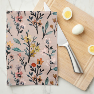 Classic beautiful floral pattern luxury cute pink kitchen towel