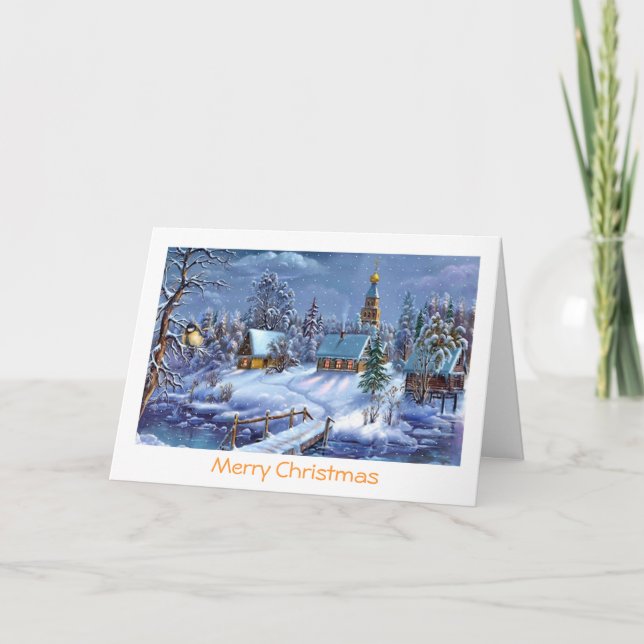 Classic, beautiful vintage Christmas picture Holiday Card (Front)