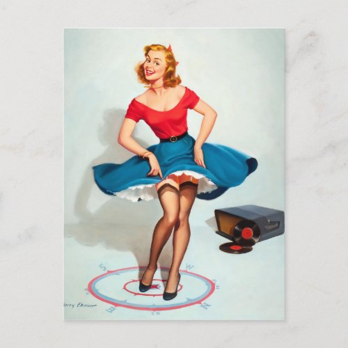 Classic Beautiful Vintage Pin Up Girl  Postcard