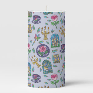 Classic Beauty and the Beast Book Girl Pillar Candle