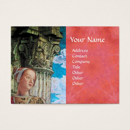 CLASSIC BEAUTY ANTIQUE COLUMN MONOGRAM Blue Pink Business Card