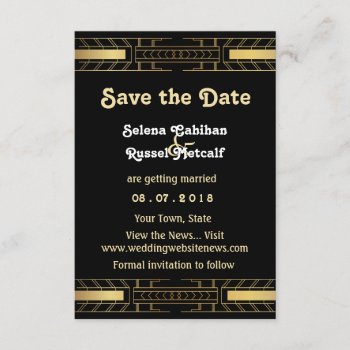 Classic Beauty Art Deco Save The Date Invitation by SpiceTree_Weddings at Zazzle
