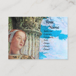 CLASSIC BEAUTY MONOGRAM , antique bright blue Business Card