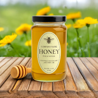 Classic Bee Honey Product Label Sticker