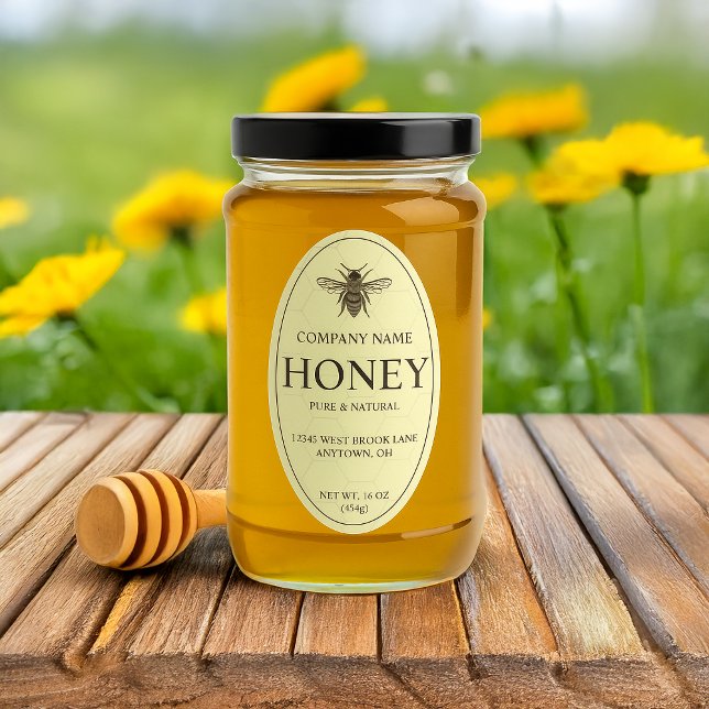 Classic Bee Honey Product Label Sticker (Creator Uploaded)