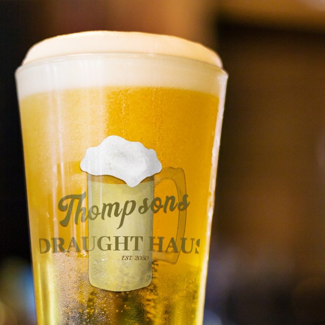 Classic Beer Retro Personalized Glass (Custom beer glass. )