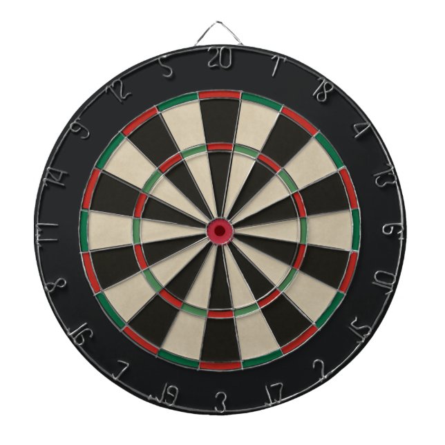 Classic Beige and Black Dartboard (Front)