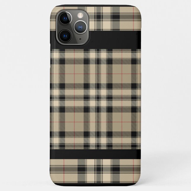 Classic Beige and Black Plaid iPhone / iPad case (Back)