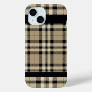 Classic Beige and Black Plaid iPhone / iPad case