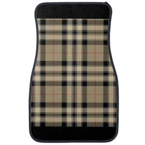 Classic Beige And Black Plaid Set of Car Mats