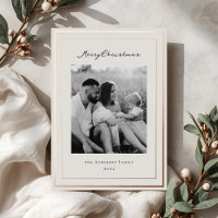 Classic Beige and Rose Gold Frame Family Photo