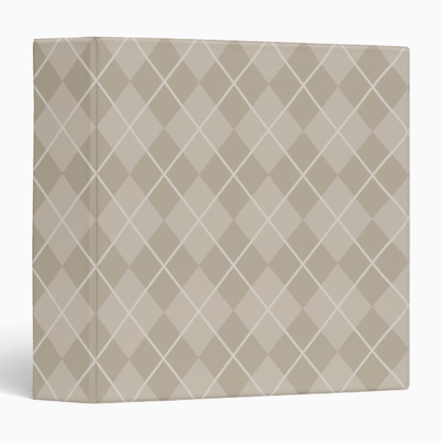 Classic Beige Argyle Organizer Binder (Front/Spine)